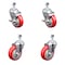 Service Caster 4 Inch Red Polyurethane Wheel Swivel 12mm Threaded Stem Caster Brake, 2PK SCC-TS20S414-PPUB-RED-TLB-M1215-2-S2 - alternate 4